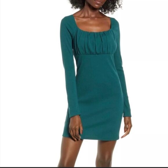 NWT Leith Nordstrom Evergreen Runched Bust Dress Size XXS - Picture 1 of 9